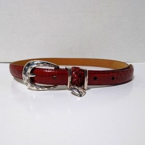 Brighton Leather Belt B10487 Women Size Small 28 Brown with Silver Hardware
